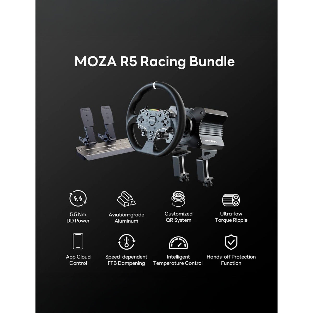 MOZA R5 Bundle · Simulador de Carreras