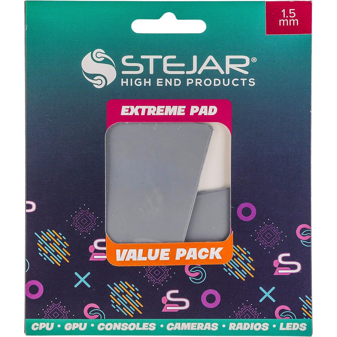 Stejar Thermal PAD 95X45X1.5MM 12.8 W/MK Extreme Alto Rendimiento Value Pack