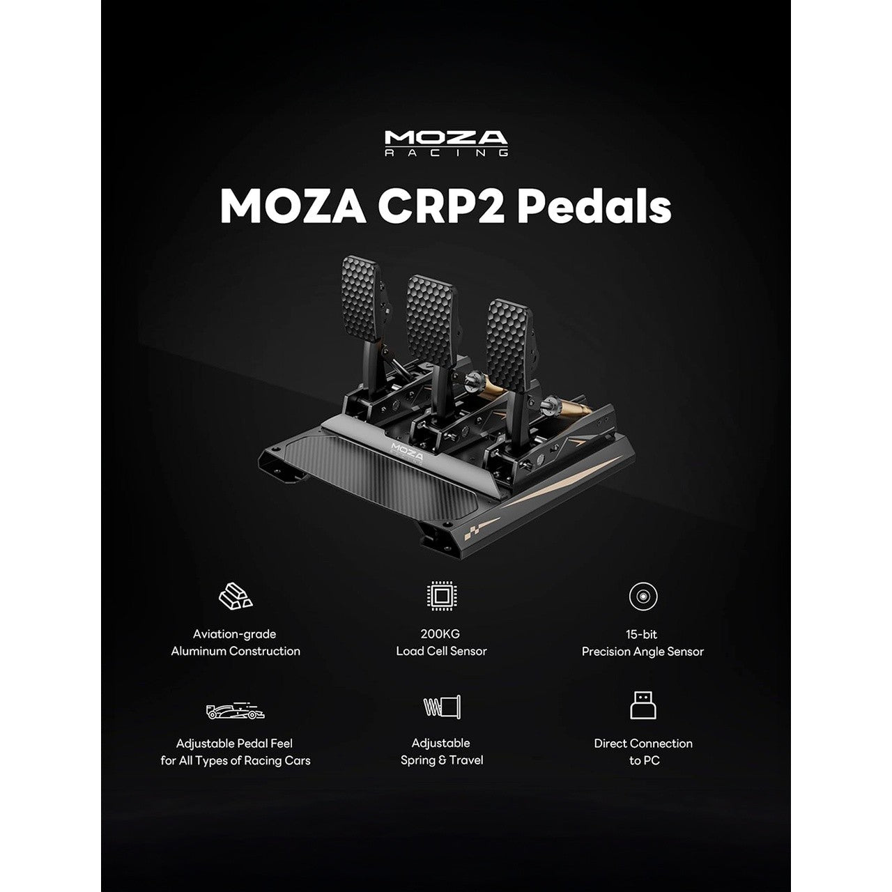 MOZA CRP2 · Pedales para Simulador