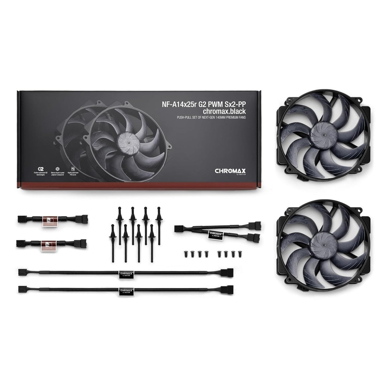 Noctua NF-A14x25r G2 PWM SX2-Pp CH.BK · Ventilador 140 mm