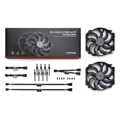 Noctua NF-A14x25r G2 PWM SX2-Pp CH.BK · Ventilador 140 mm