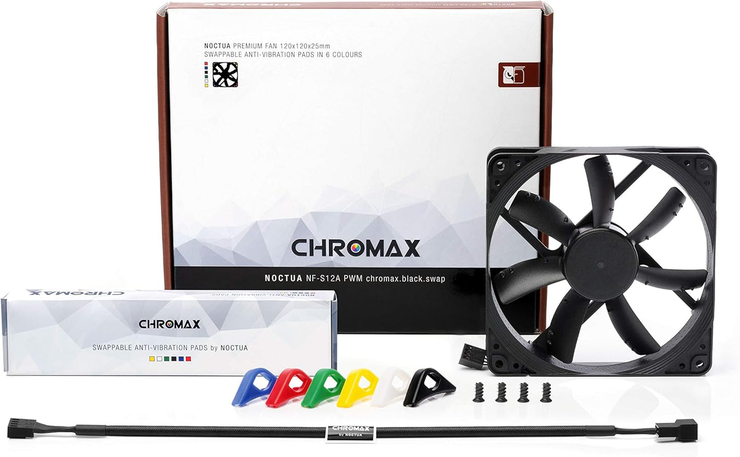 Noctua - Ventilador NF-S12A PWM CHROMAX.BLACK.SWAP