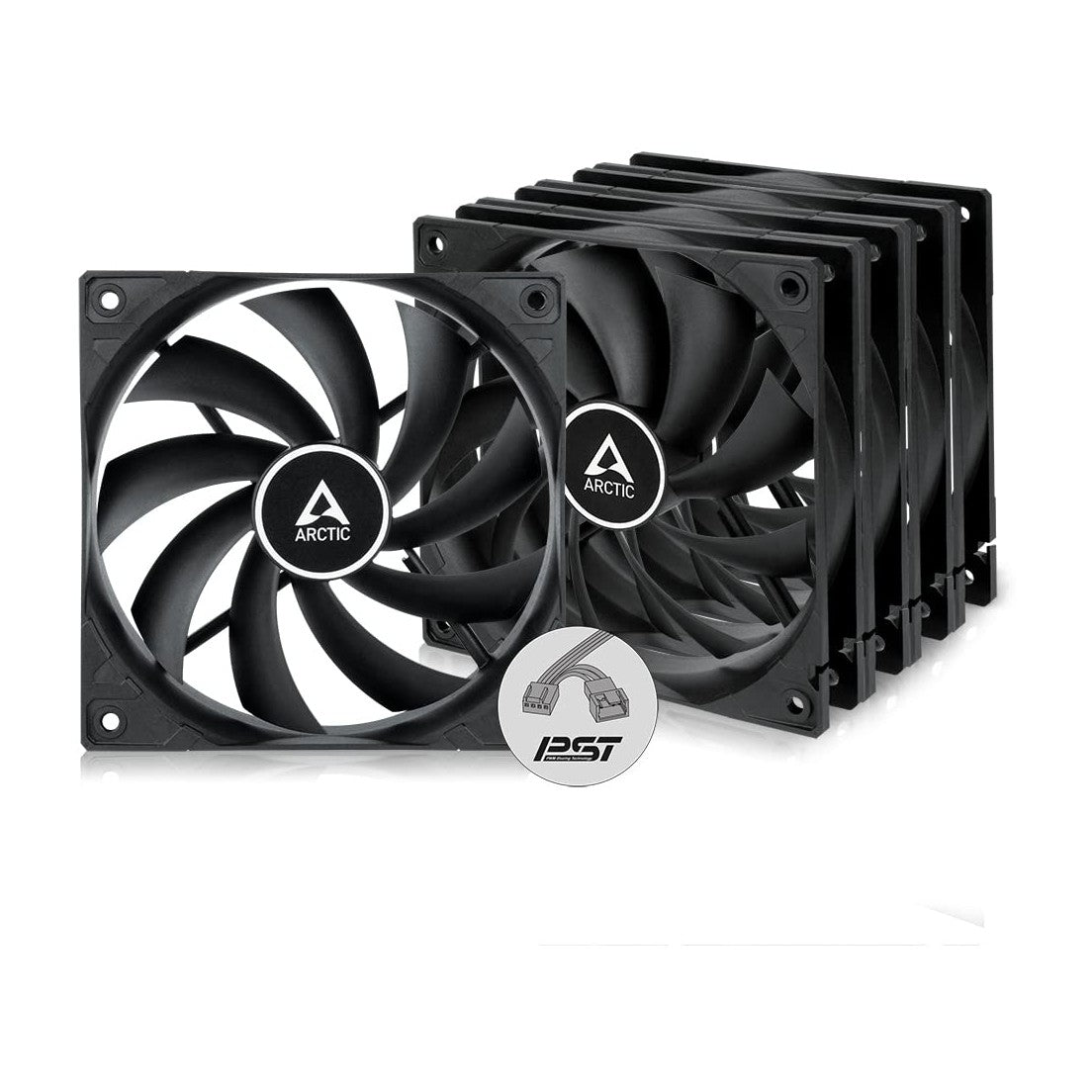 Arctic Ventilador F12 PWM PST (Black) - 5 Pack
