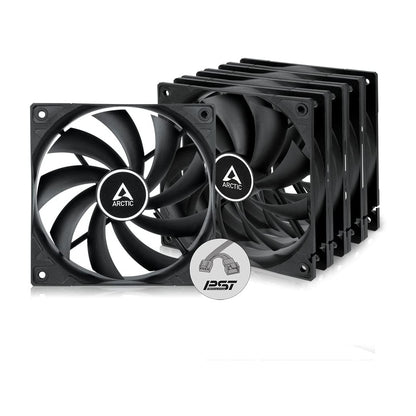 Arctic Ventilador F12 PWM PST (Black) - 5 Pack