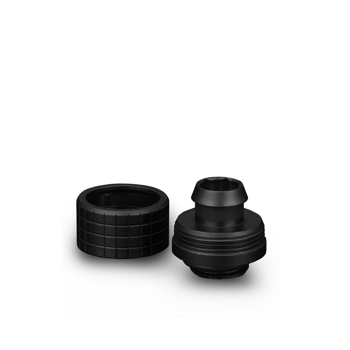 Thermal Grizzly DeltaMate Fitting ST16 Negro — Conector para tubo blando (soft-tube) 16/10 mm, rosca G1/4"