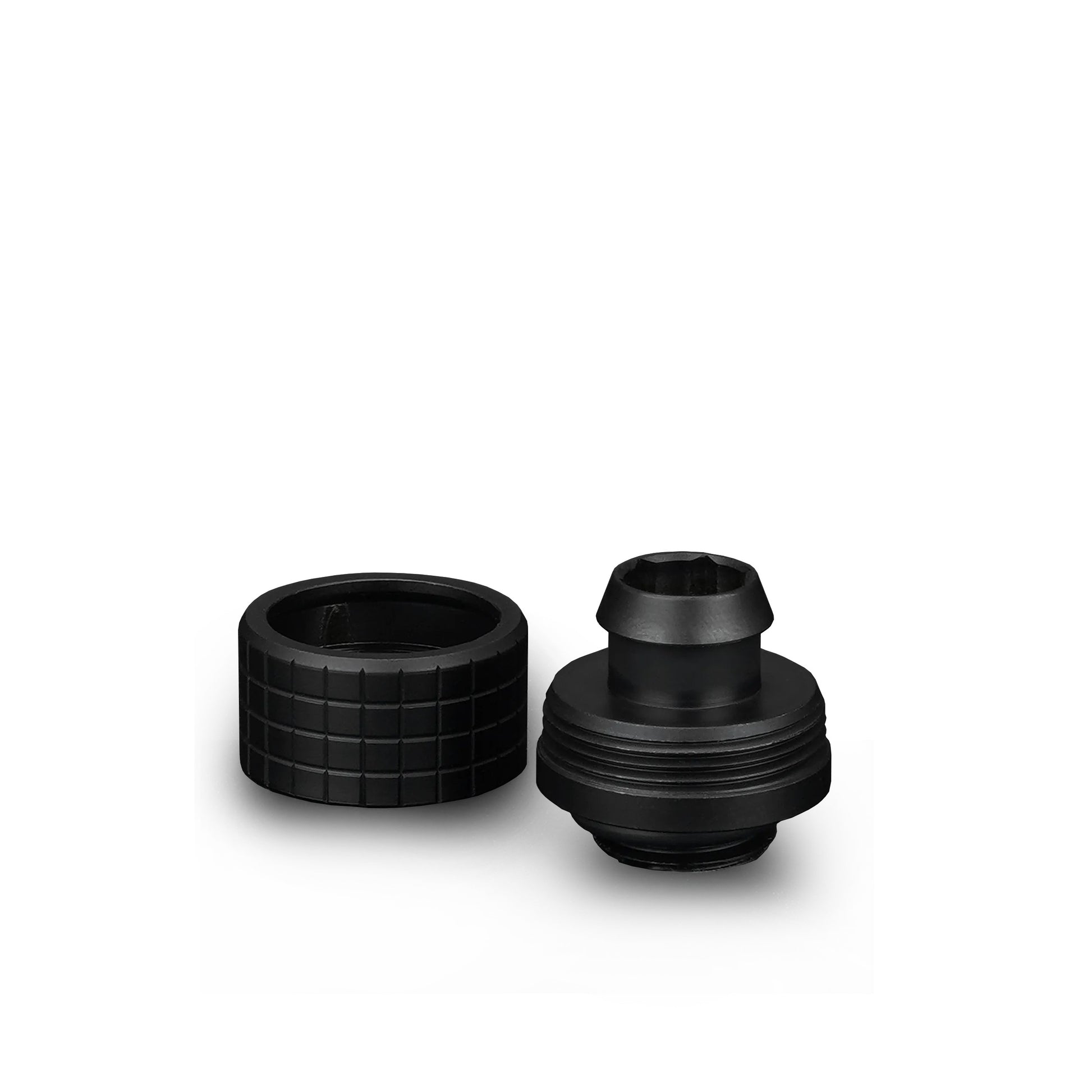 Thermal Grizzly DeltaMate Fitting ST16 Negro — Conector para tubo blando (soft-tube) 16/10 mm, rosca G1/4"
