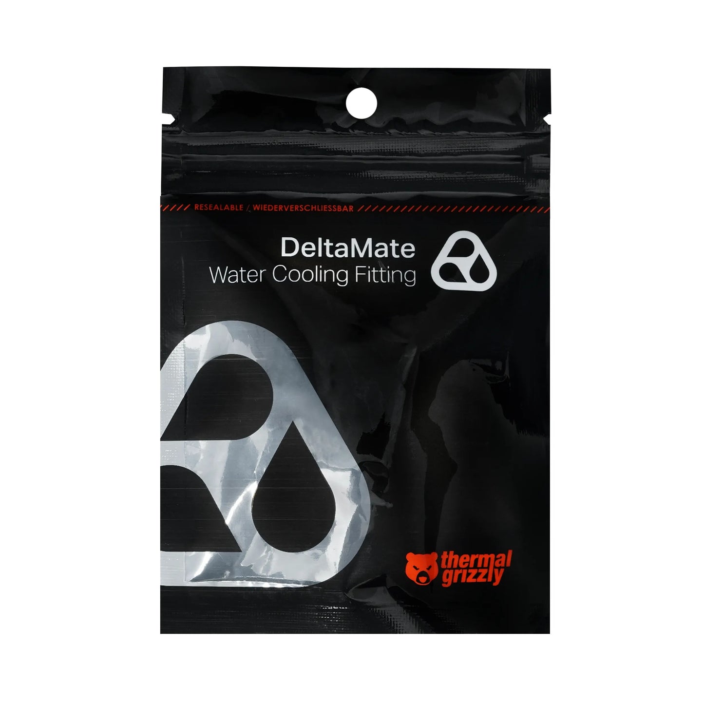 Thermal Grizzly DeltaMate Drain Valve Negro — Válvula de drenaje G1/4" con conector rápido de 10 mm
