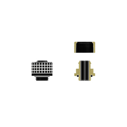 Thermal Grizzly DeltaMate Fitting ST13 Negro — Conector para tubo blando (soft-tube) 13/10 mm, rosca G1/4"
