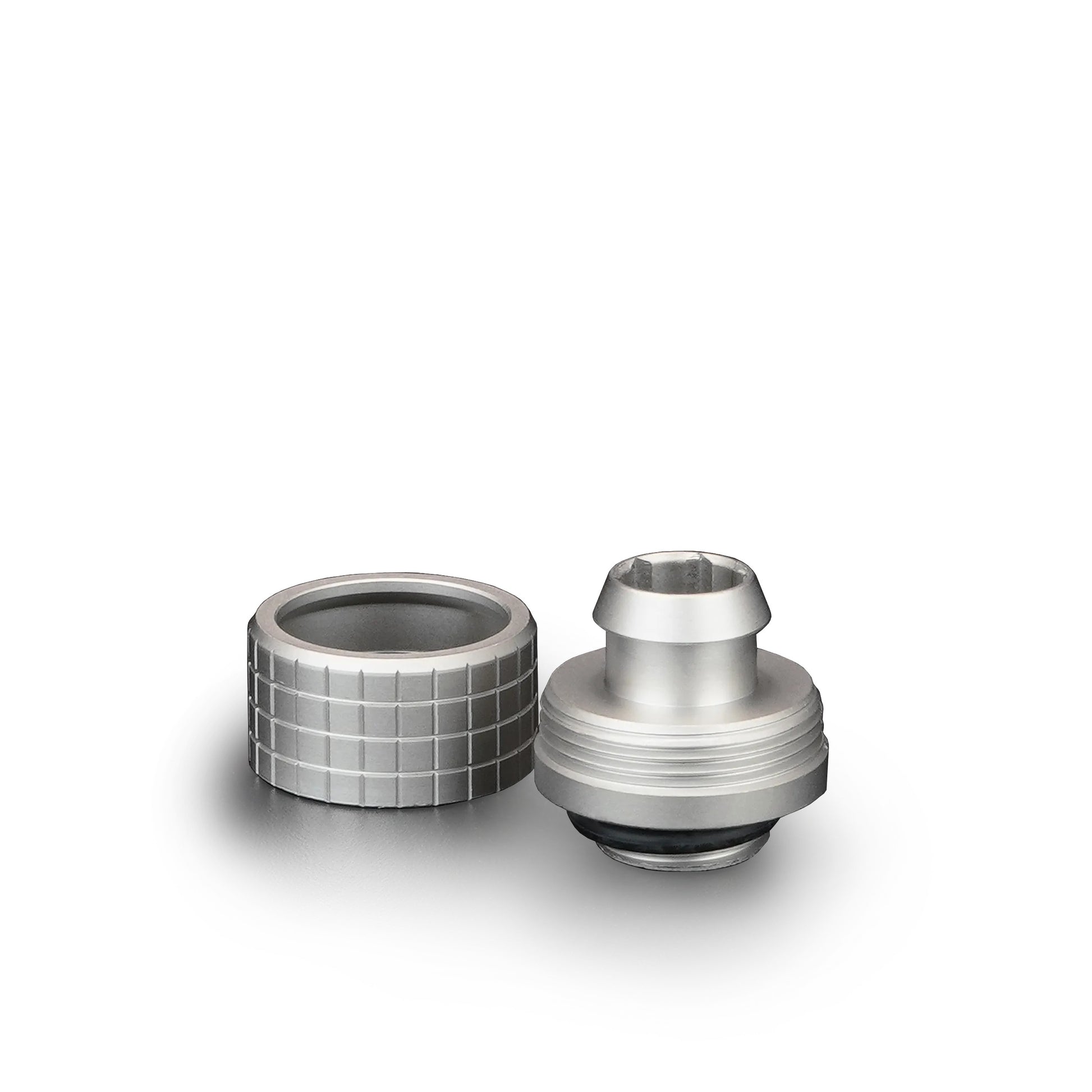 Thermal Grizzly DeltaMate Fitting ST16 Níquel Mate — Conector para tubo blando (soft-tube) 16/10 mm, rosca G1/4"