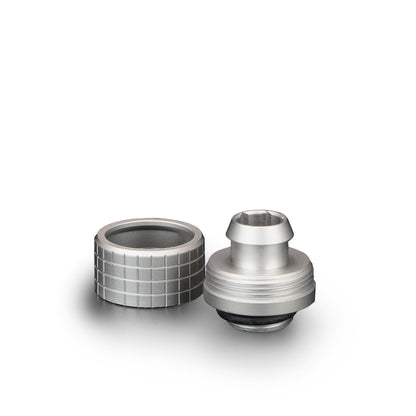 Thermal Grizzly DeltaMate Fitting ST16 Níquel Mate — Conector para tubo blando (soft-tube) 16/10 mm, rosca G1/4"