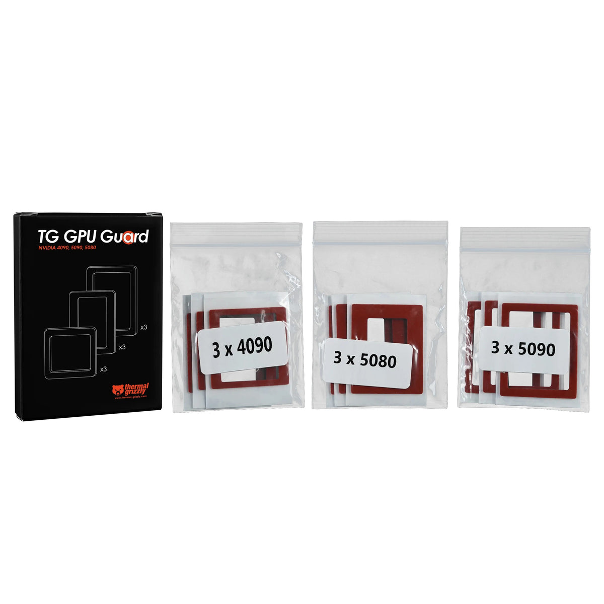 Thermal Grizzly GPU Guard para NVIDIA RTX 4090, 5090 y 5080 - Juego de 9 juntas protectoras precortadas