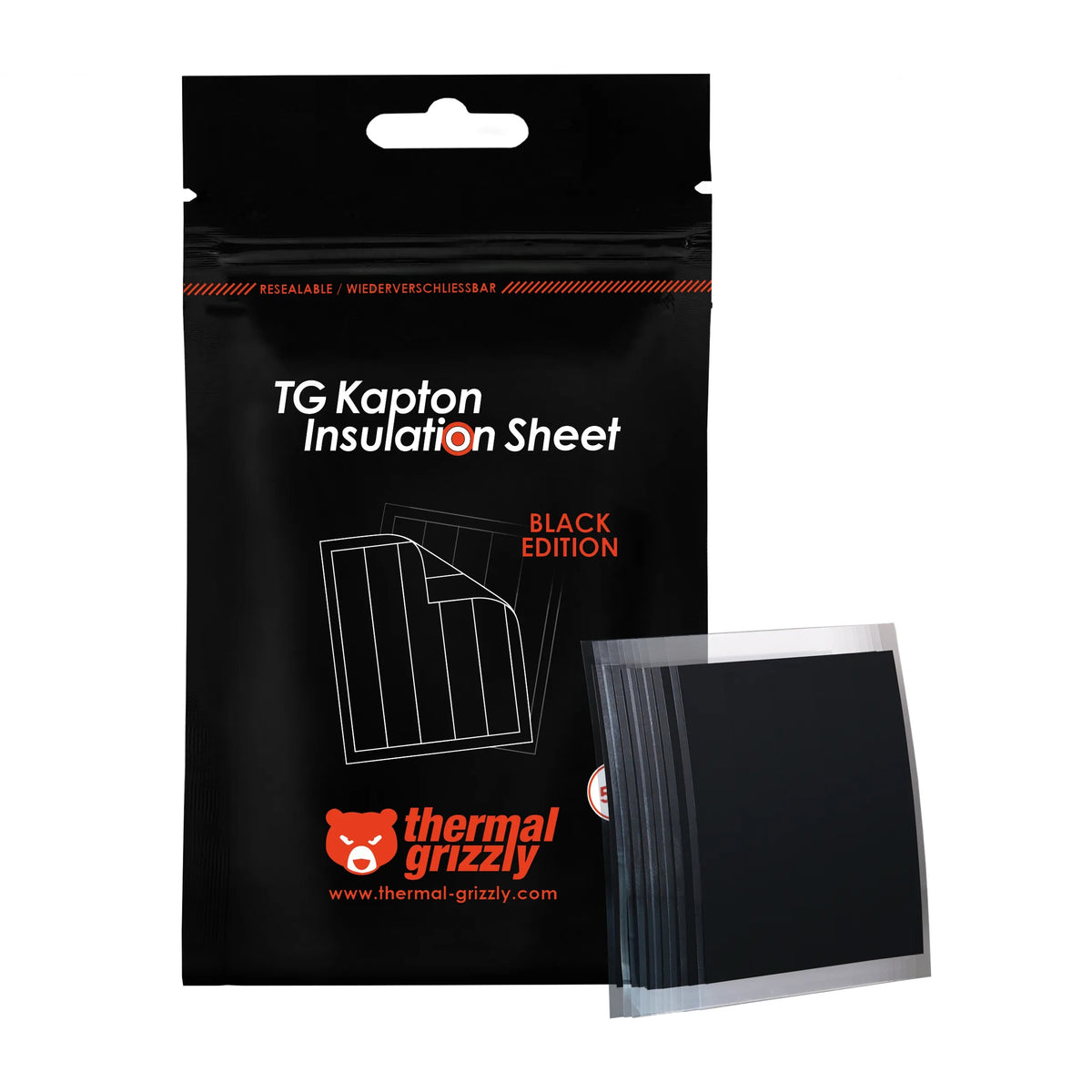 Thermal Grizzly Lámina Aislante Kapton — Black Edition (50 tiras)