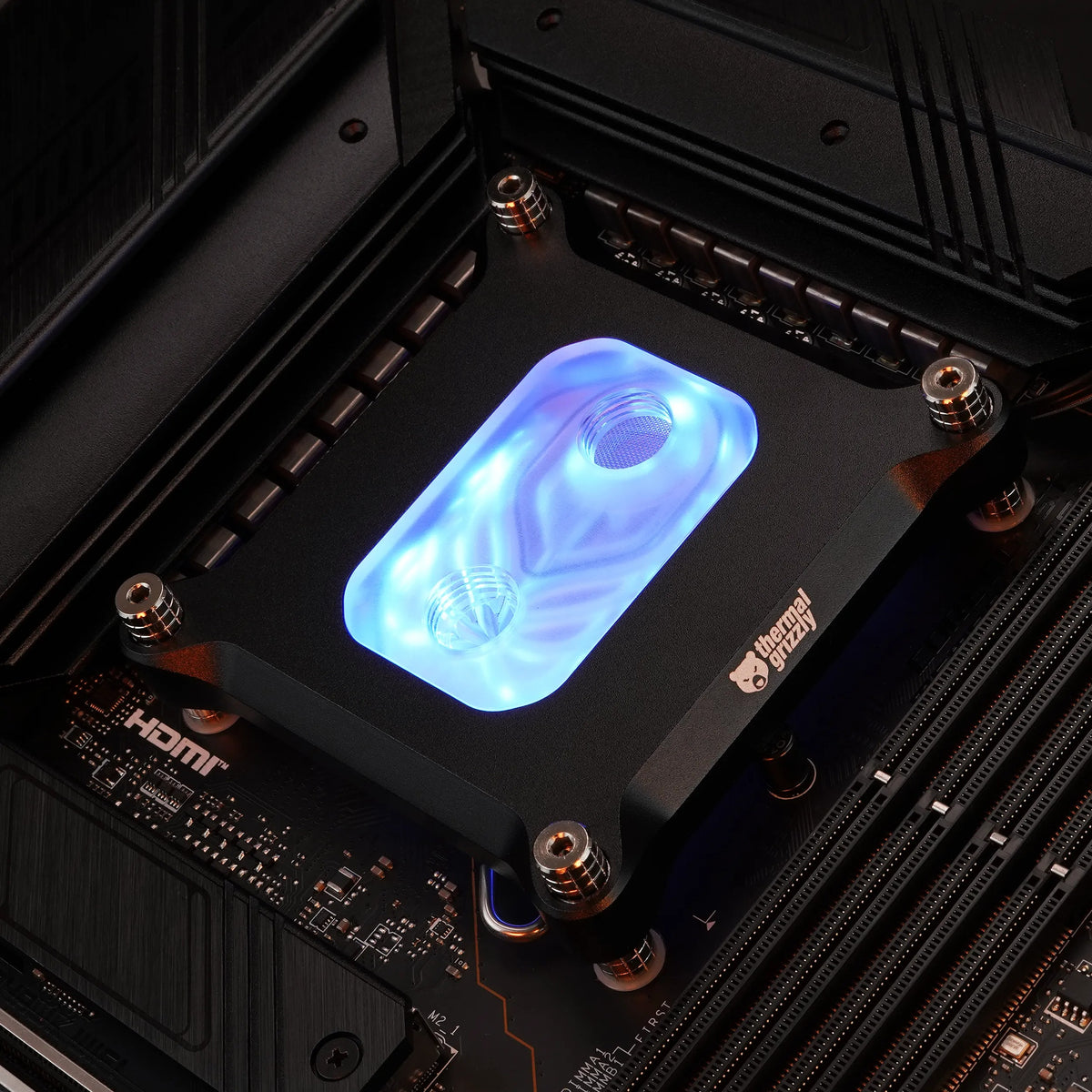 Thermal Grizzly Intel 1851 Mycro Pro RGB — Bloque de Agua para CPU (LGA1851 / LGA1700) con Iluminación ARGB