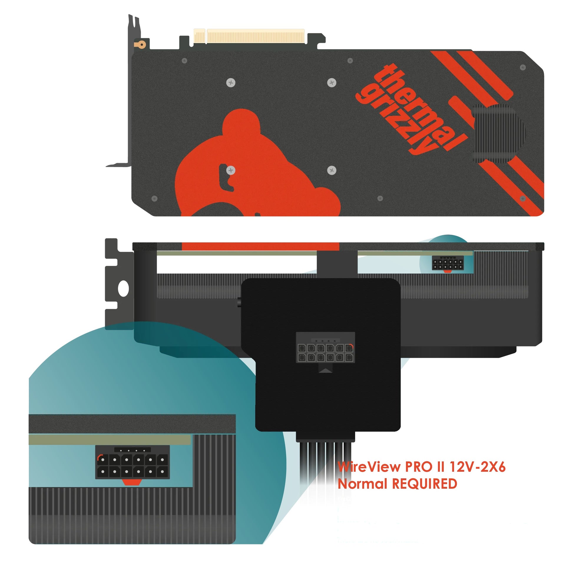 Thermal Grizzly WireView Pro II GPU 12V-2x6 Normal | Monitor de energía por pin con pantalla