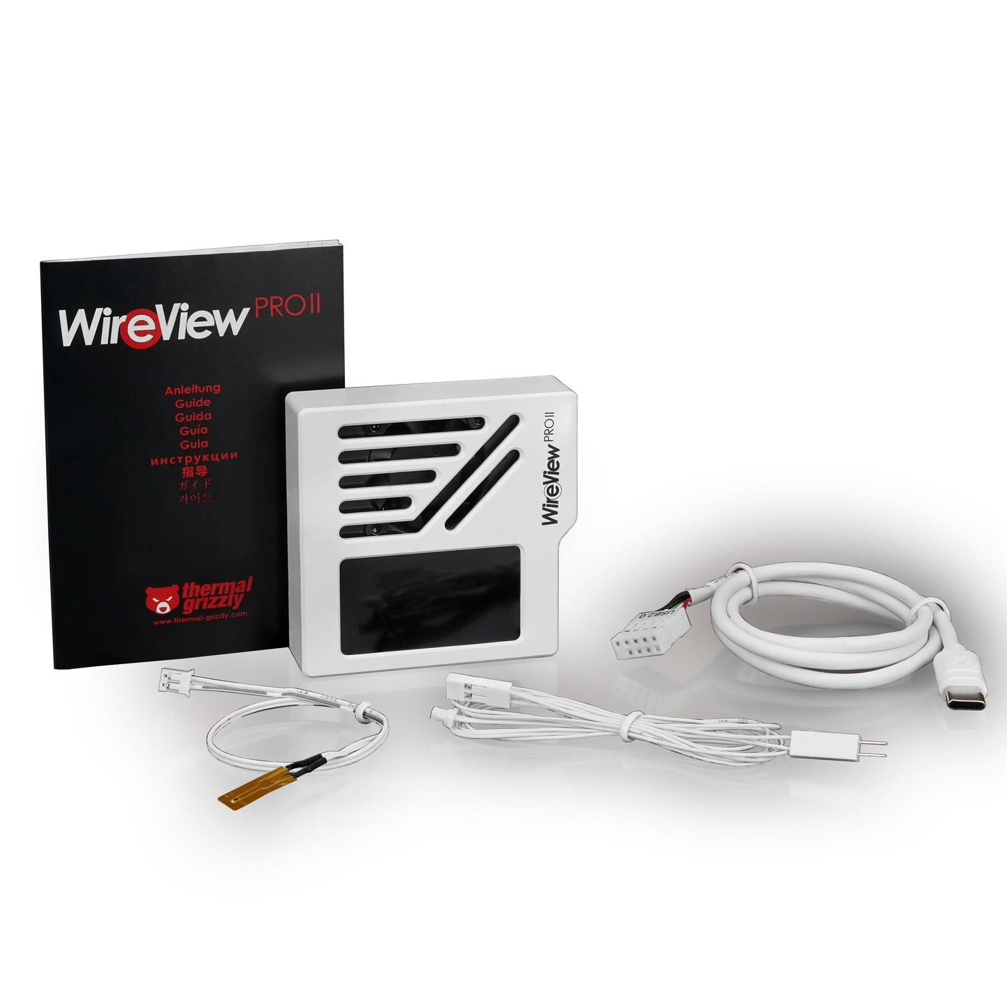 Thermal Grizzly WireView Pro II GPU 12V-2x6 Normal — White Edition | Monitor de energía por pin con pantalla