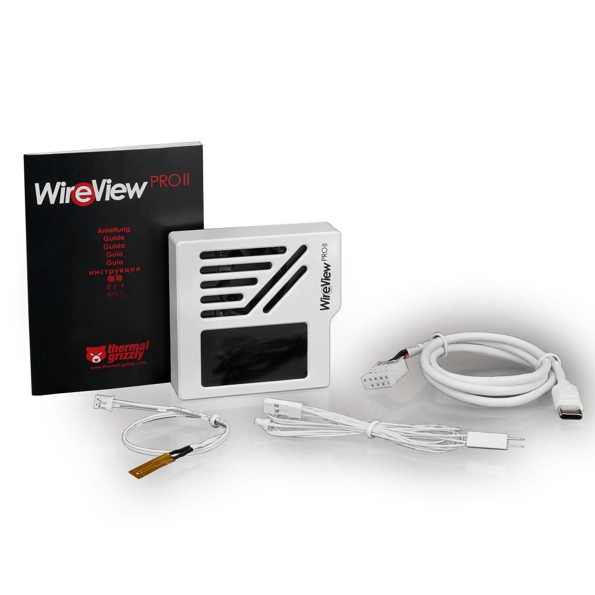 Thermal Grizzly WireView Pro II GPU 12V-2x6 Reversed — White Edition | Monitor de energía por pin con pantalla