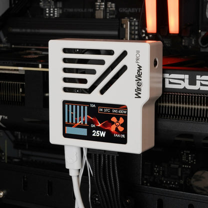 Thermal Grizzly WireView Pro II GPU 12V-2x6 Reversed — White Edition | Monitor de energía por pin con pantalla