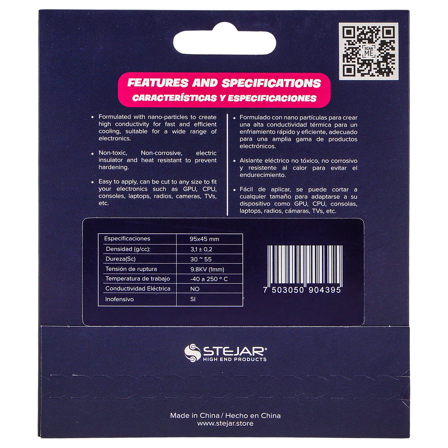 Stejar - Thermal Pad 95x45 12.8 W/MK Extreme Alto Rendimiento VALUE PACK