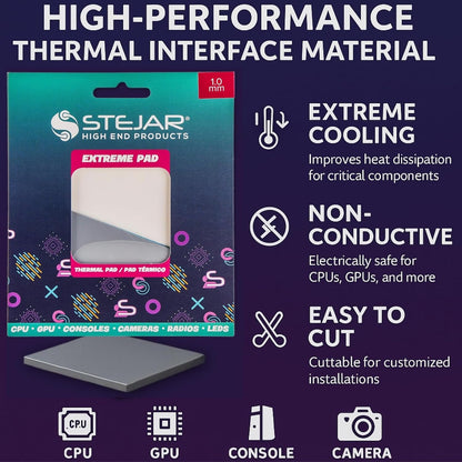 Stejar Thermal PAD 95X45X1.0MM 12.8 W/MK Extreme Alto Rendimiento Value Pack