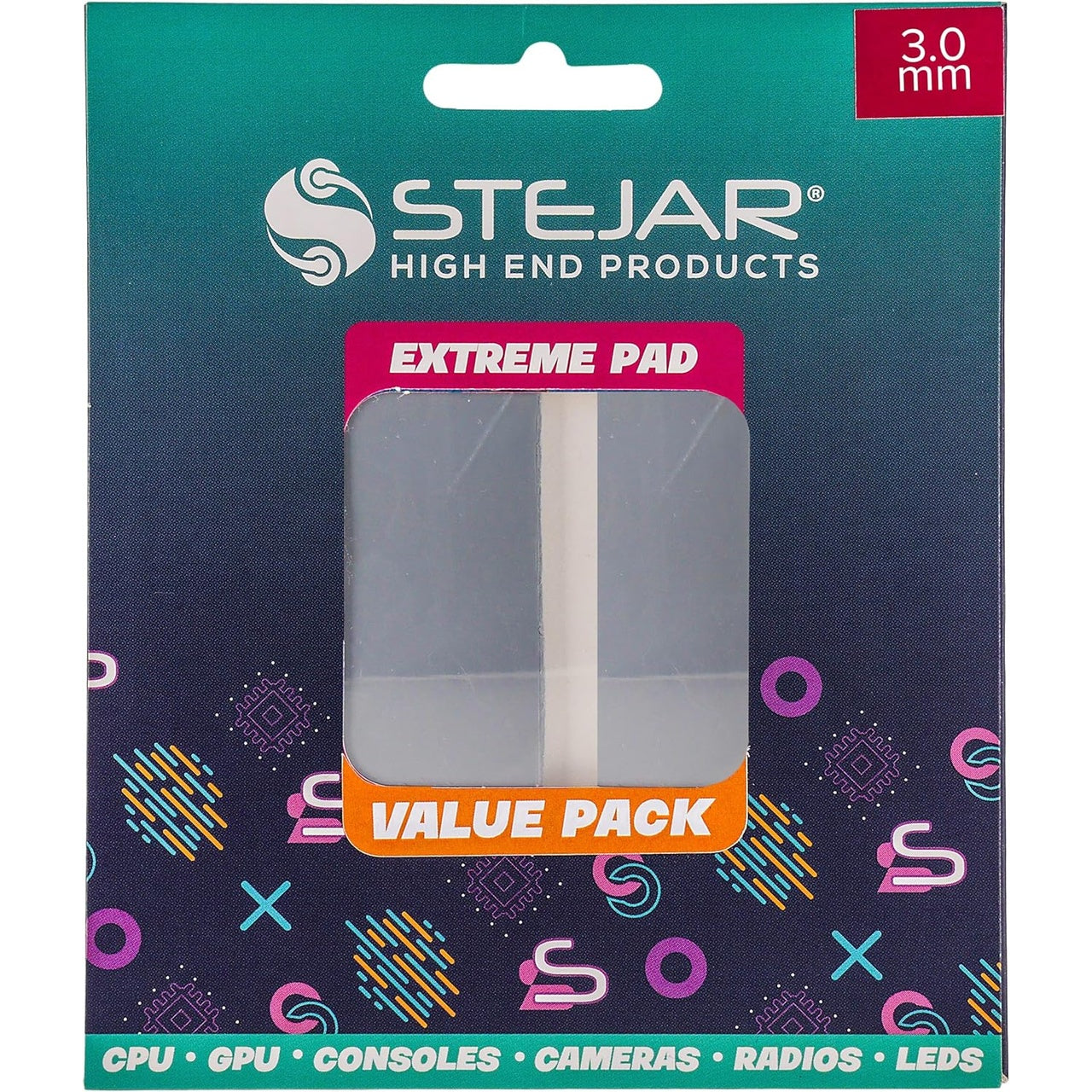 Stejar Thermal PAD 95X45X3.0MM 12.8 W/MK Extreme Alto Rendimiento Value Pack
