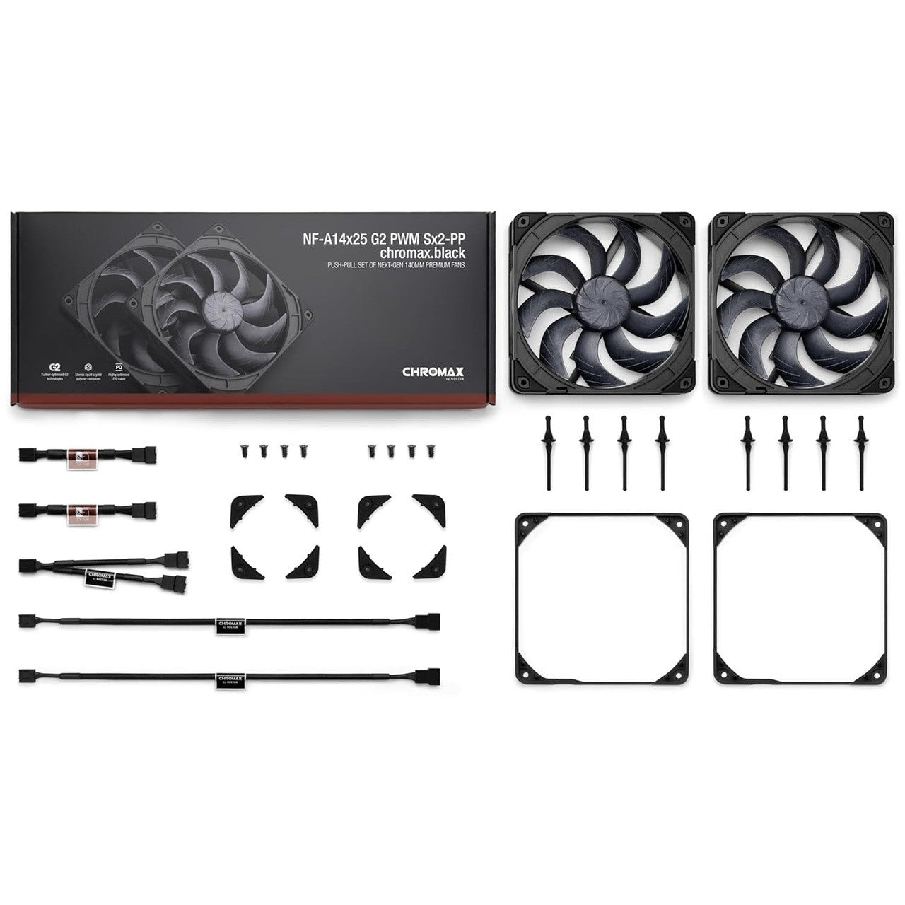 Noctua NF-A14x25 G2 PWM SX2-Pp CH.BK · Ventilador 140 mm
