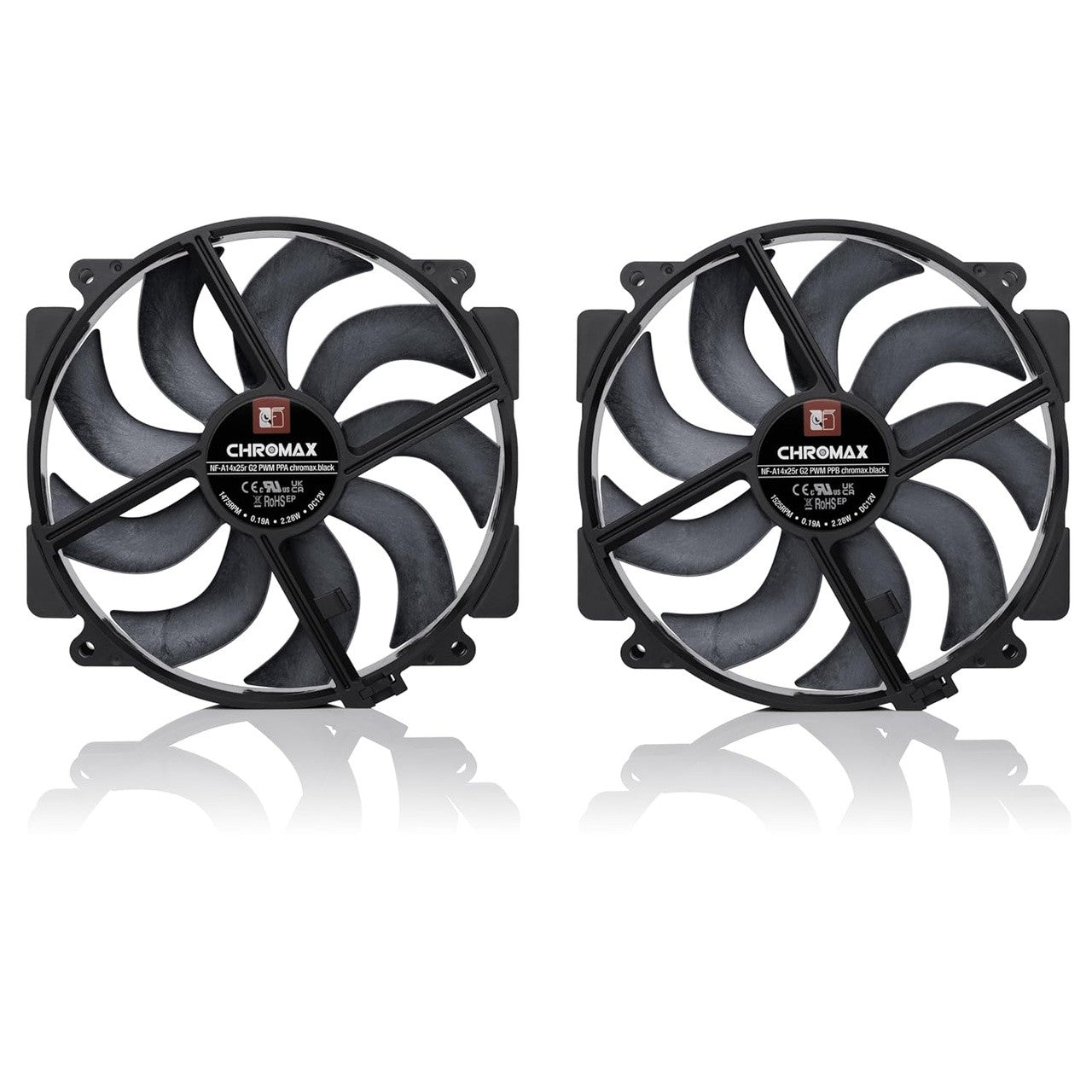 Noctua NF-A14x25r G2 PWM SX2-Pp CH.BK · Ventilador 140 mm